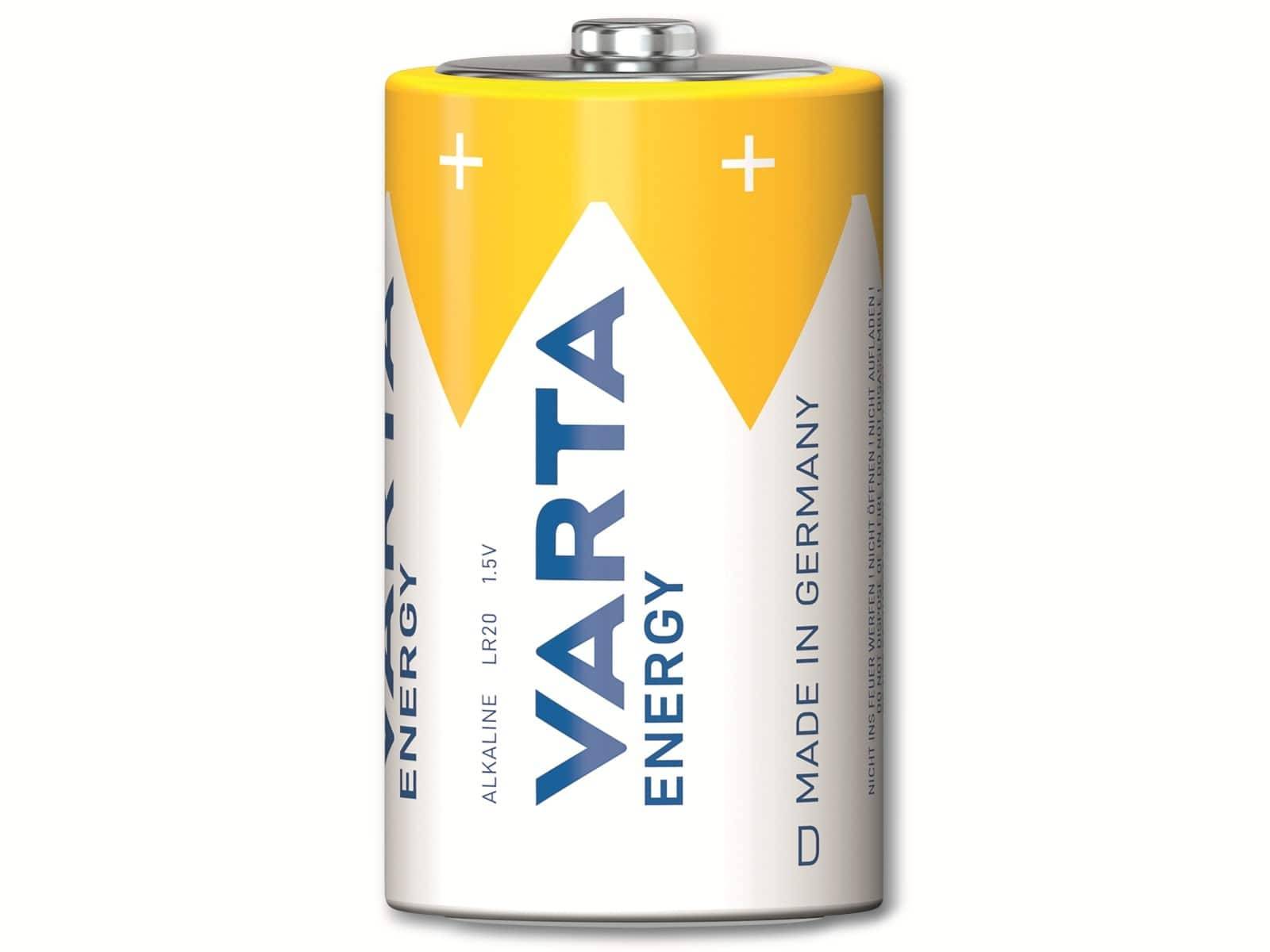 VARTA Batterie Alkaline, Mono, D, LR20, 1.5V, Energy, 2 Stück-1