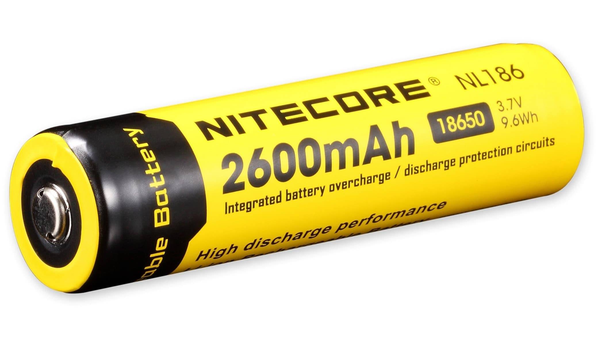 NITECORE LiIon-Akku 18650 NL1826, 4/3 A, 3,7 V-, 2600 mAh-0