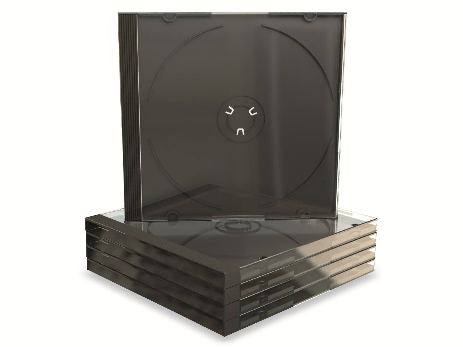 MEDIARANGE CD-Jewelcases single - Behälter CD-Aufbewahrung - Kapazität: 1 CD/DVD - Schwarz, durchsichtig (Packung mit 5)-0