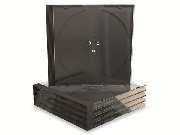 MEDIARANGE CD-Jewelcases single - Behälter CD-Aufbewahrung - Kapazität: 1 CD/DVD - Schwarz, durchsichtig (Packung mit 5)