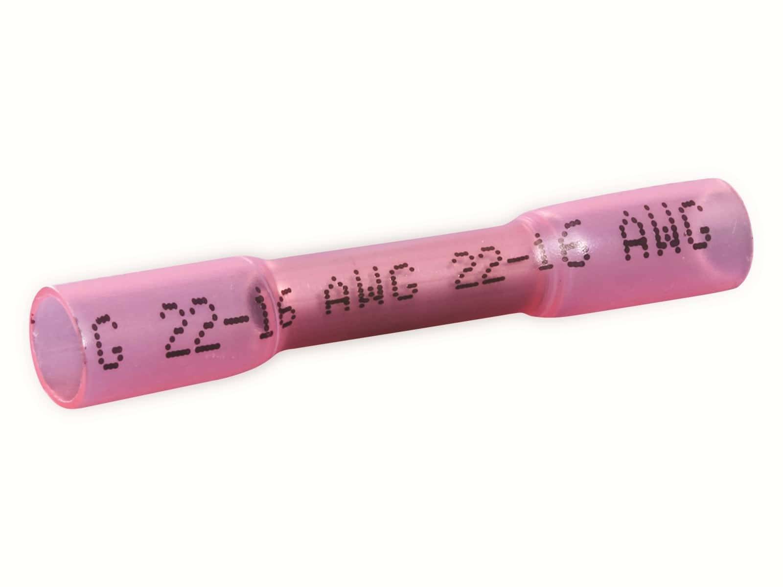 QUADRIOS Stoßverbinder 22C467, 0,5 - 1,5 mm², Rot, Vollisoliert, 150 Stück-0
