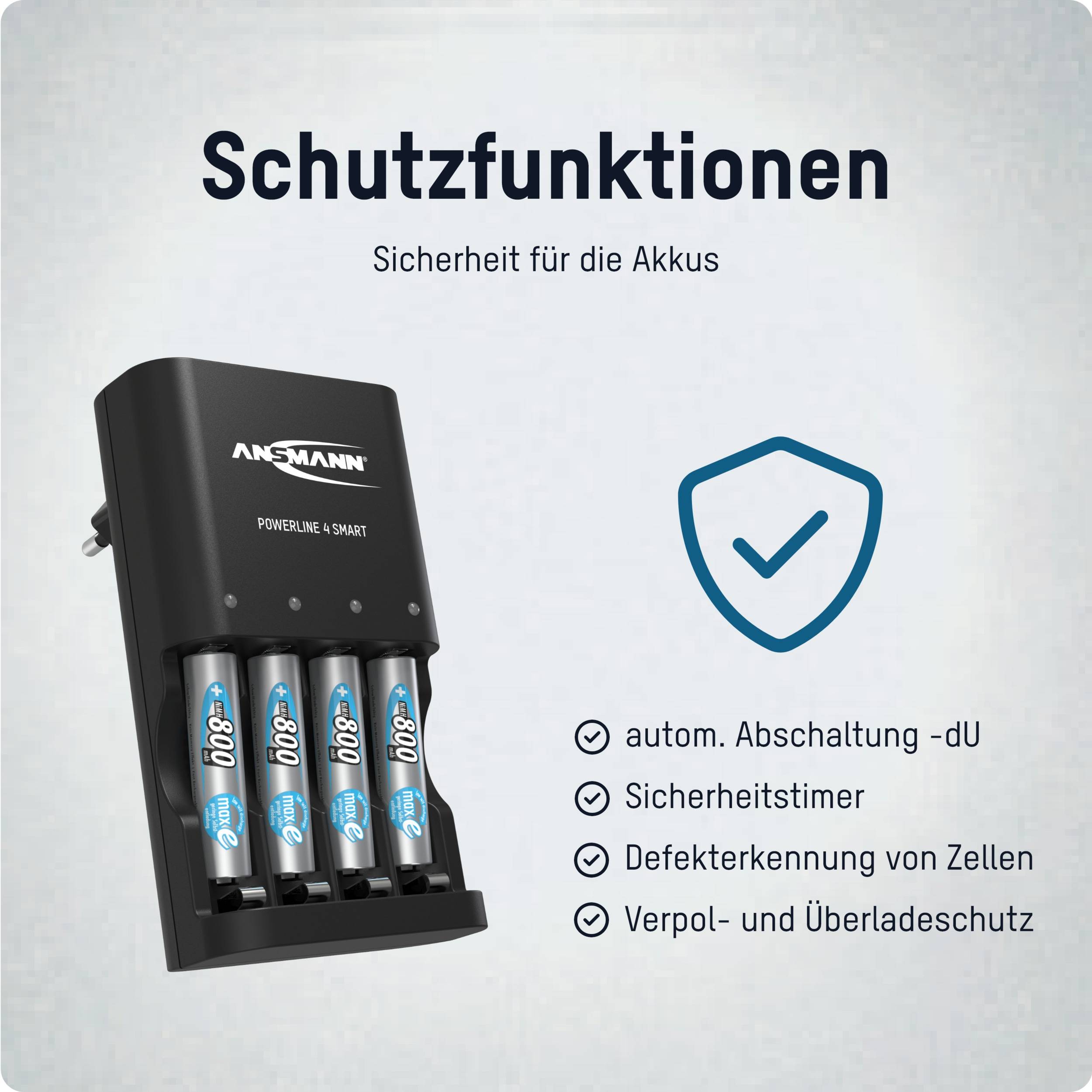 ANSMANN - Akku-Ladegerät Powerline NiMH/NiCD Mignon AA/Micro AAA - Nickel-Cadmium (NiCd) - Nickel-Metallhydrid (NiMH)-2