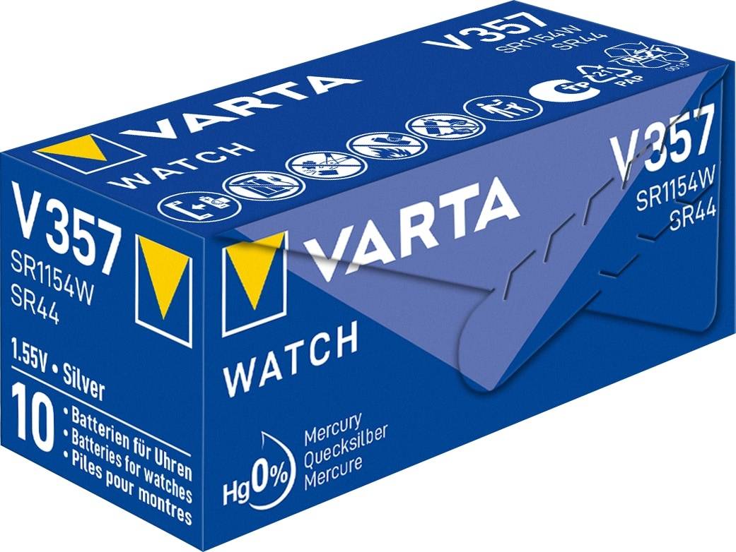 VARTA Knopfzelle Silver Oxide, 357 SR44, 1.55V, 10 Stück-1