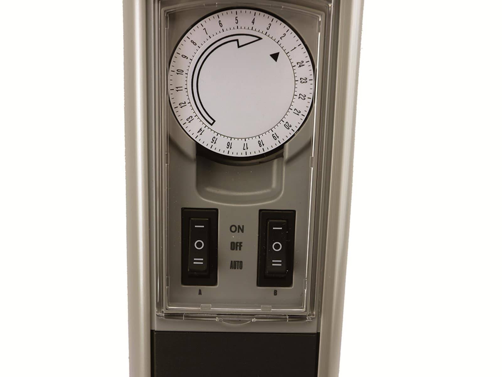 0068206258 Gartensteckdose mit Zeitschaltuhr 2fach Silber/Anthrazit-1