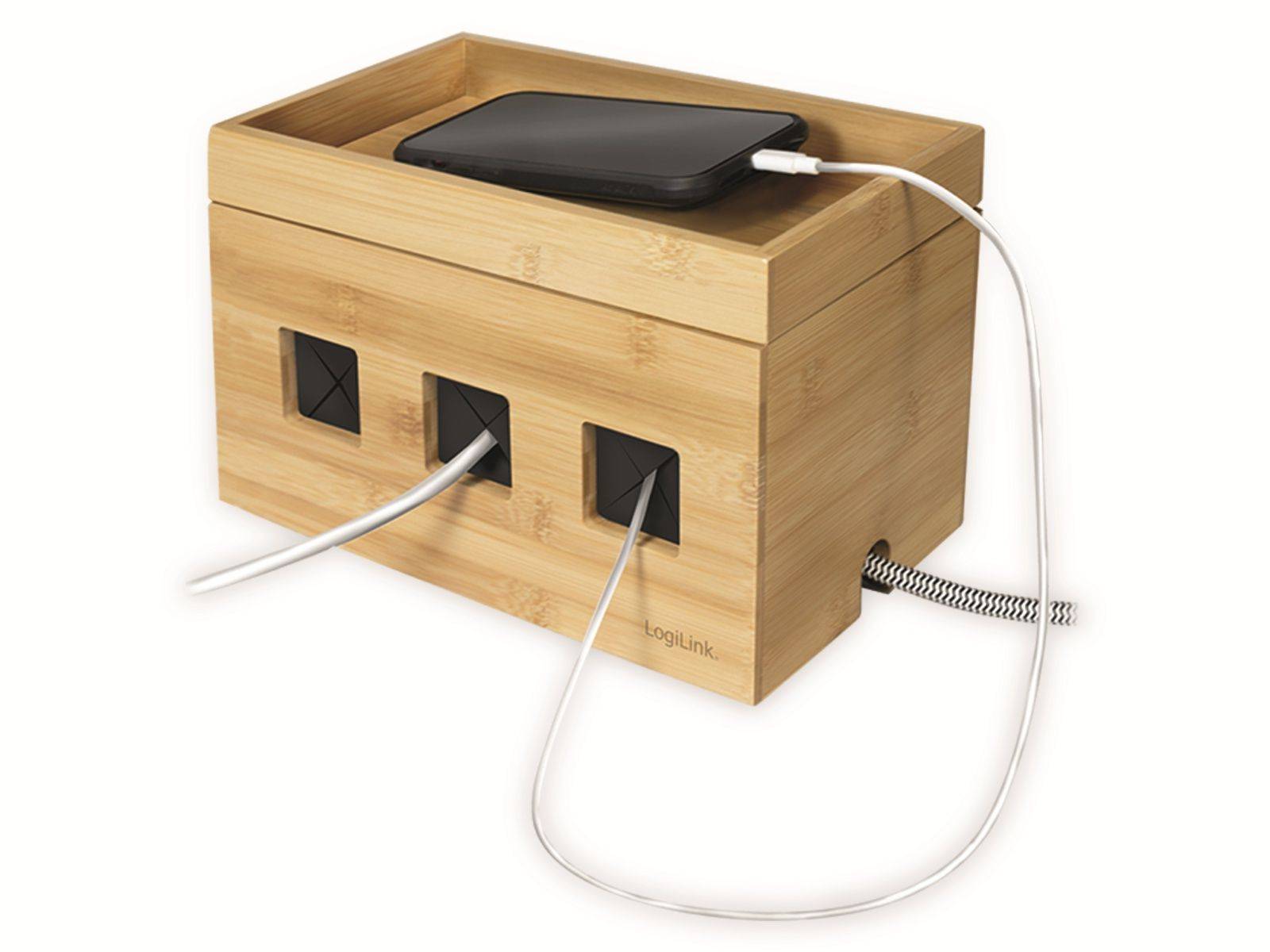Symbolbild für LogiLink Kabelbox, 255x140x165 mm, Bambus