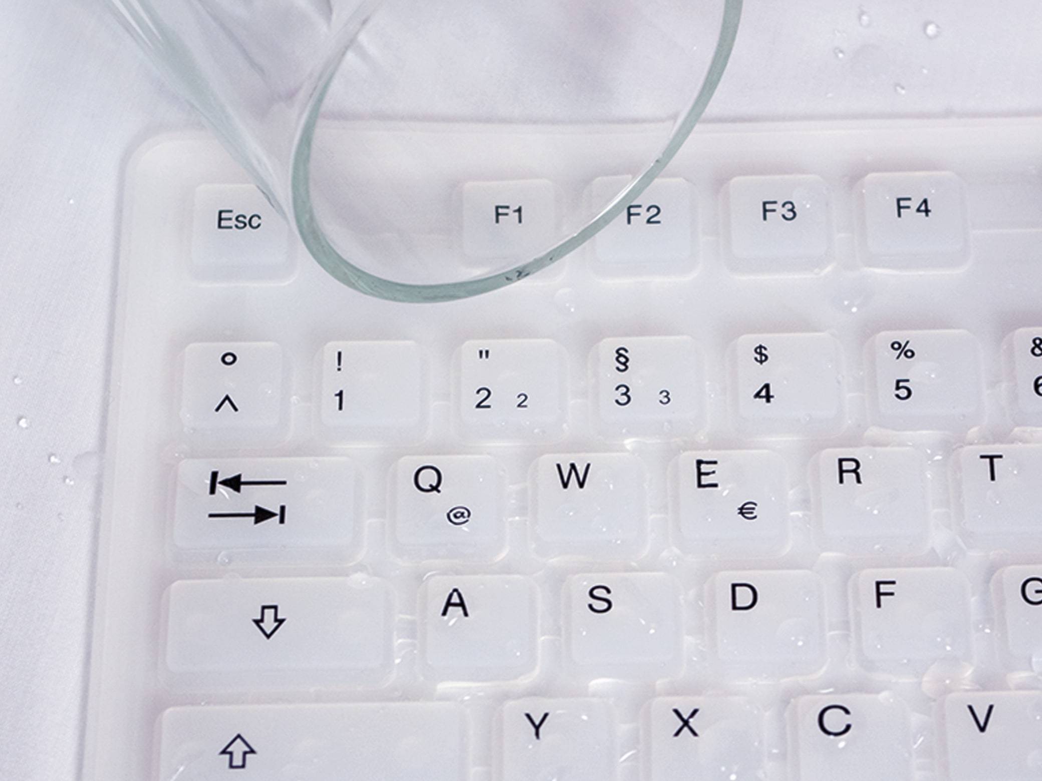 LogiLink Flexible Waterproof - Tastatur - PS/2USB - QWERTZ - Deutsch - weiß-1