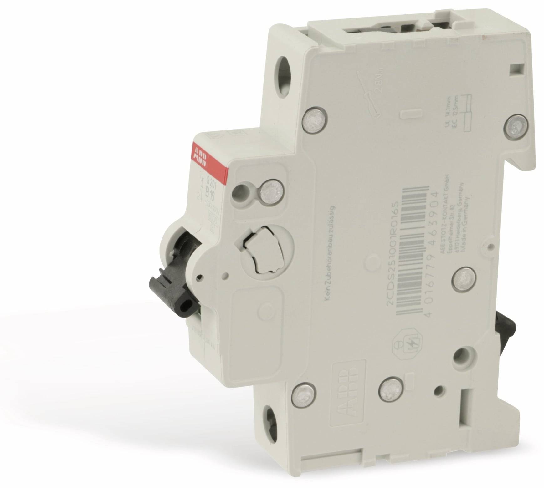 ABB Leitungsschutzschalter S201-B16 B16A 1polig 6kAMiniature Circuit Breaker --1