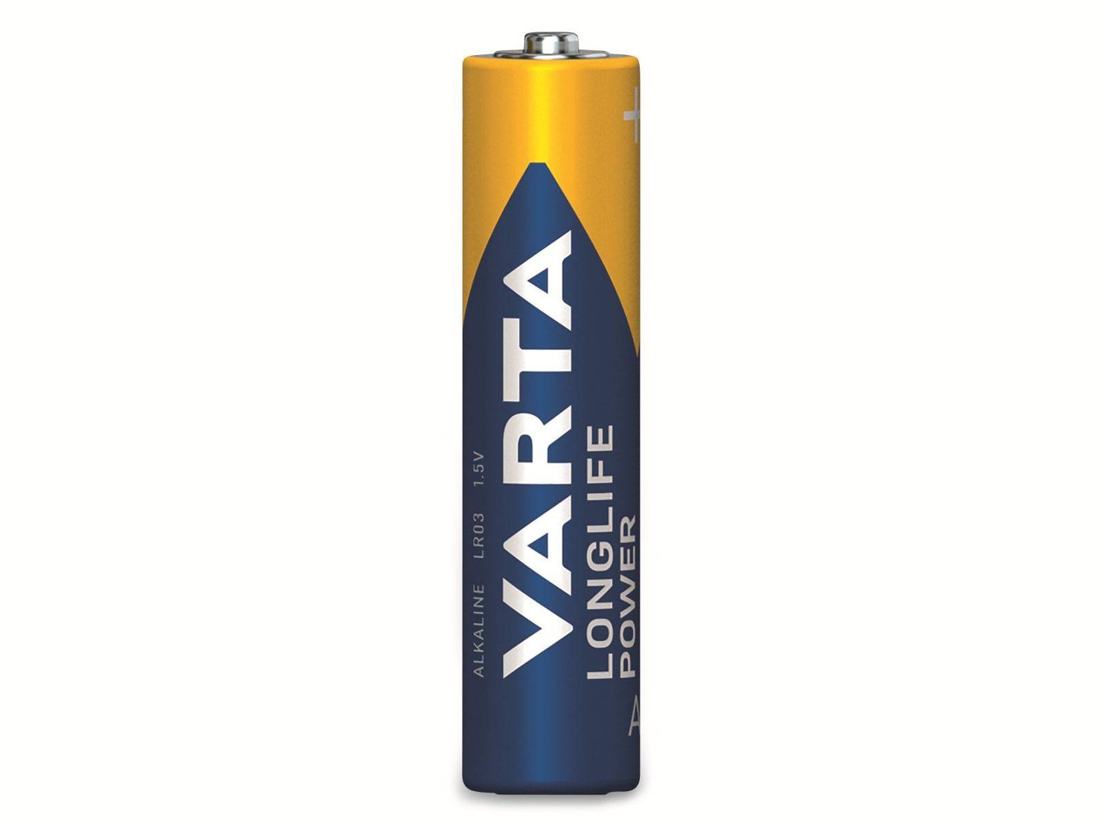 VARTA Batterie Alkaline, Micro, AAA, LR03, 1.5V, Longlife Power, 4 Stück-1