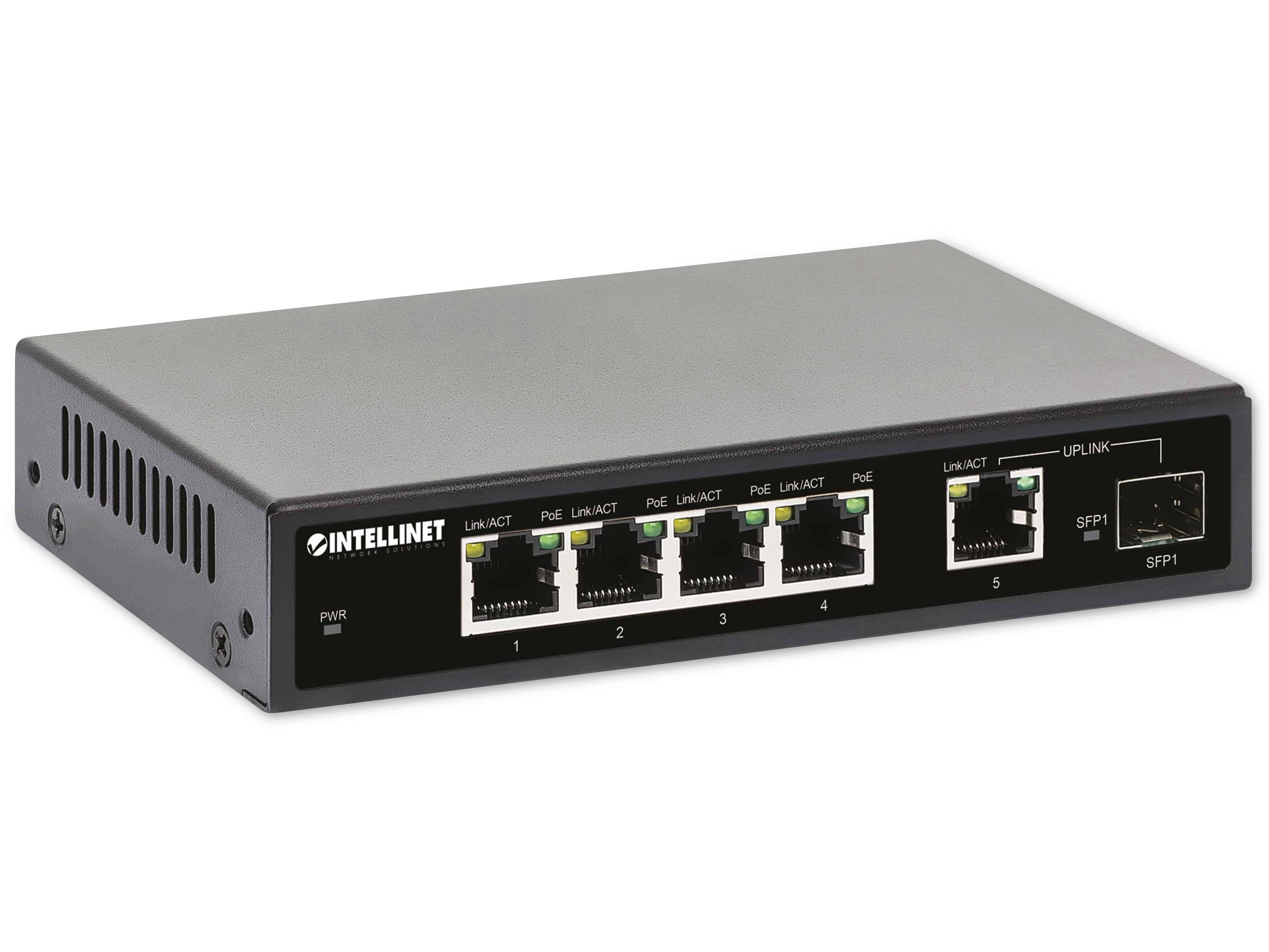 Symbolbild für Intellinet 5-Port Gigabit PoE+ Switch 1SFP91W 1 Gbps Power over Ethernet