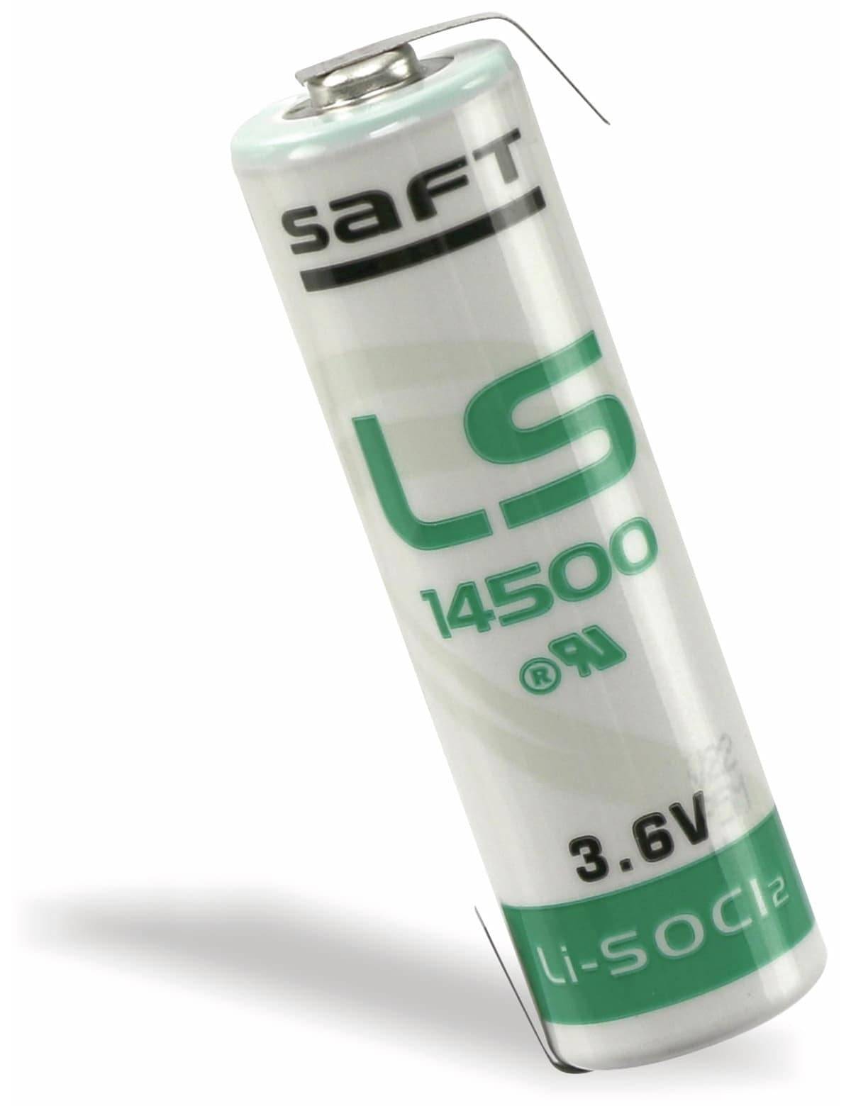 SAFT Lithium-Batterie LS 14500-CNR AA, mit Lötfahne, 3,6 V-, 2600 mAh-0