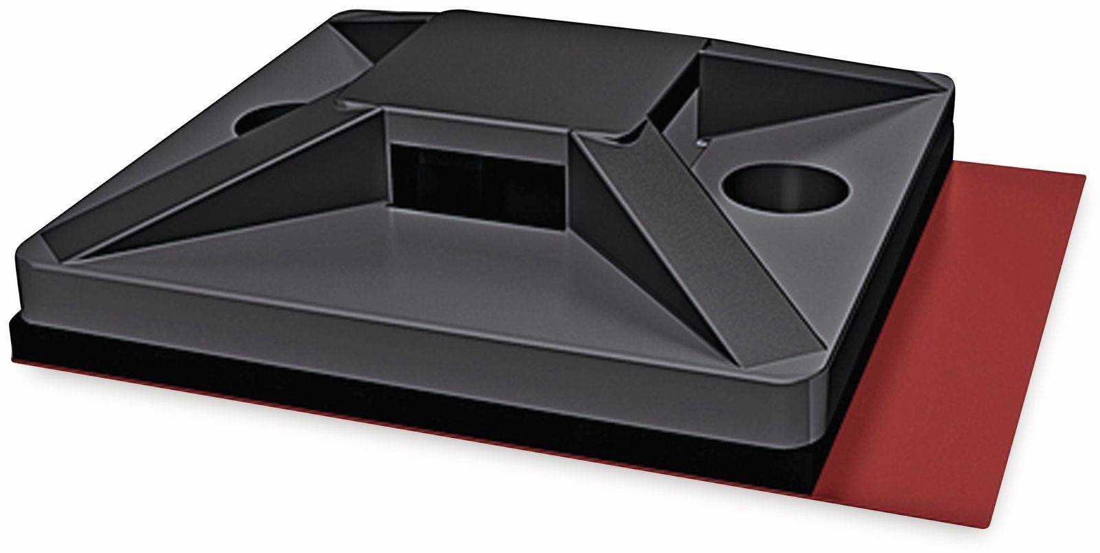 HellermannTyton Befestigungssockel selbstklebend, Nylon 66, Schwarz, 28 mm x 28mm bis 5.6mm, 10 Stück-1