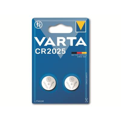 VARTA Knopfzelle Lithium, CR2025,  3V 2 Stück
