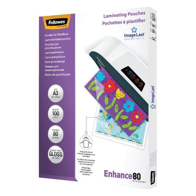 Fellowes - A3 (297 x 420 mm) Taschen für Laminierung-5