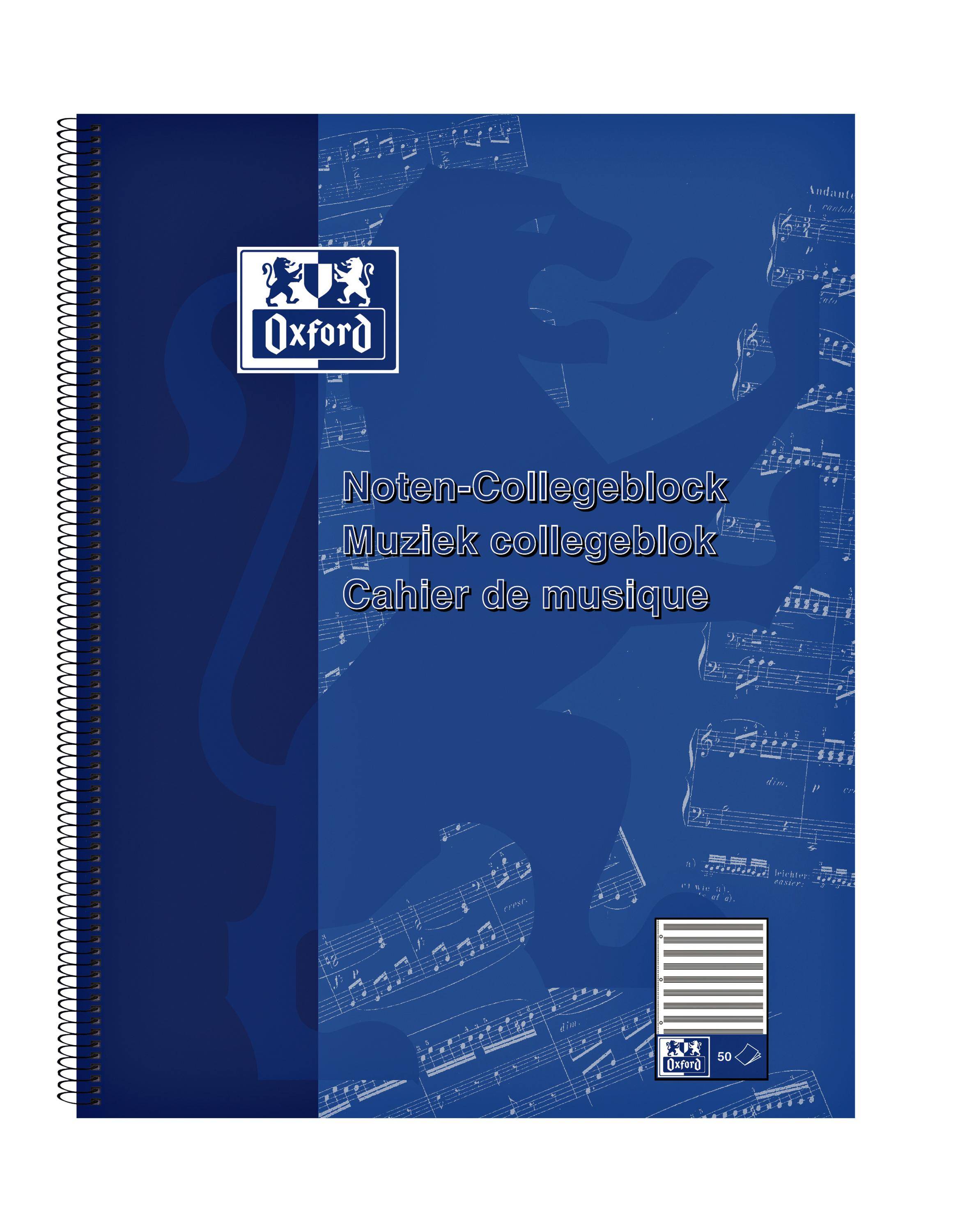Collegeblock A4+ Notenlineatur 14 (ohne Hilfslinien) 50 Blatt-5