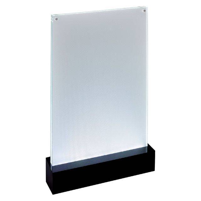 Sigel LED-Tischaufsteller luminous TA420 A4 4xAA 1,5V glasklar/sw-4