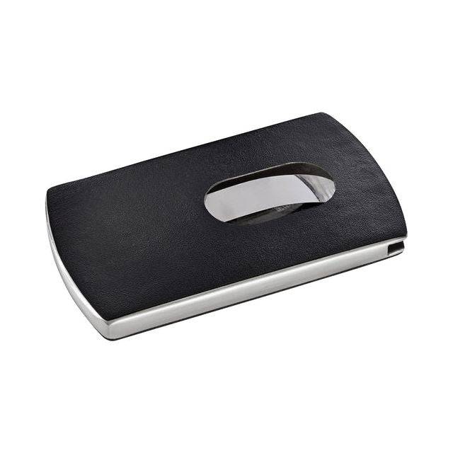 SIGEL Visitenkarten-Etui "Snap" Lederoptik, schwarz, silber-5