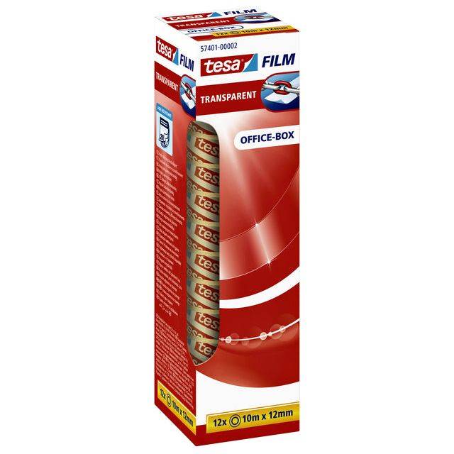 Tesafilm - Büro-Klebeband - 12 mm x 10 m - Polypropylenfolie - transparent (Packung mit 12)-3