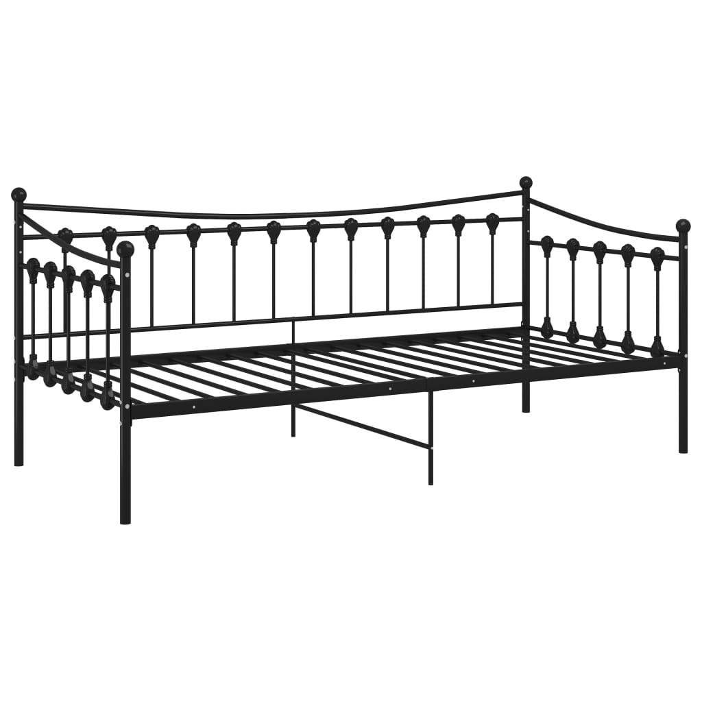 vidaXL Schlafsofa Bettgestell Schwarz Metall 90x200 cm-0