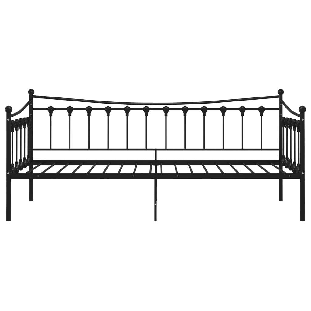 vidaXL Schlafsofa Bettgestell Schwarz Metall 90x200 cm-3