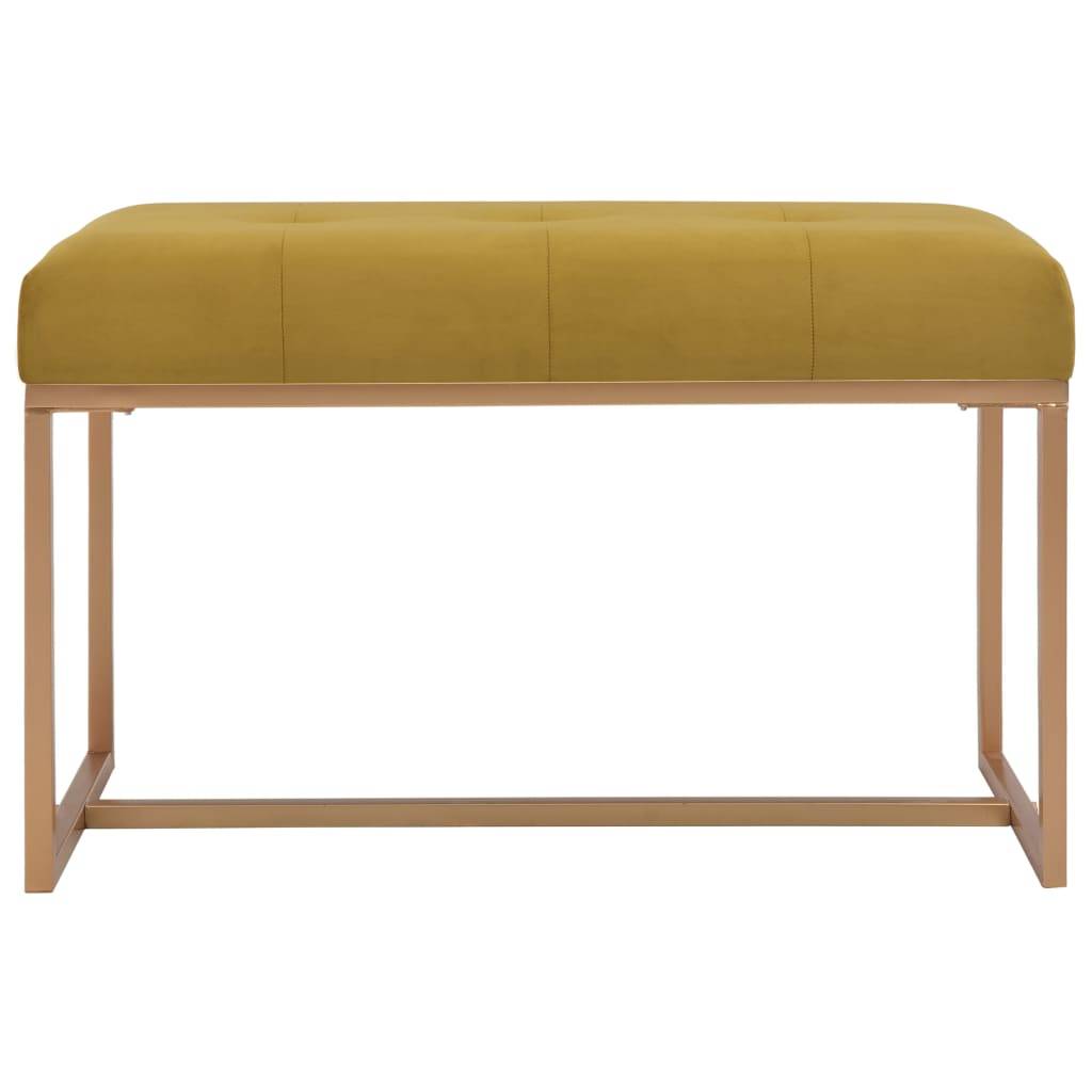 Bank 80 cm Senfgelb Samt-1