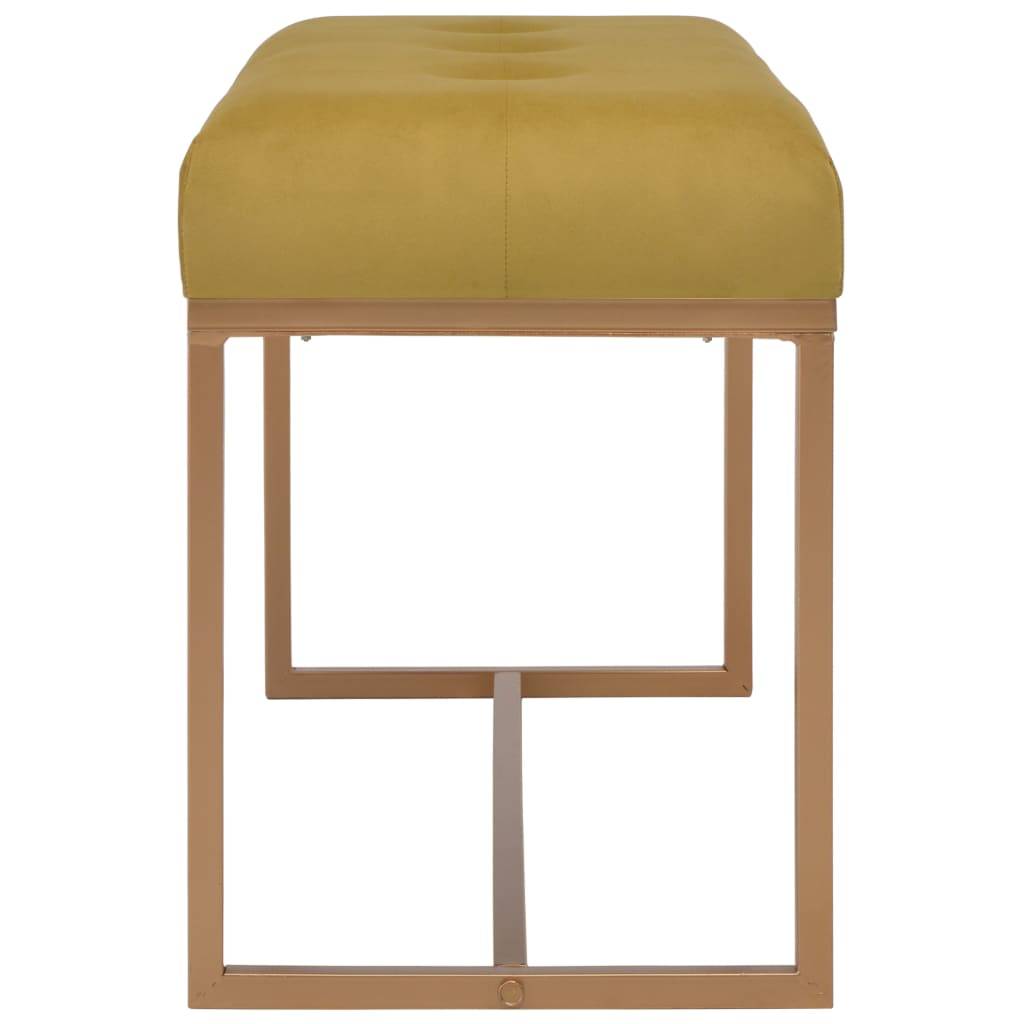 Bank 80 cm Senfgelb Samt-2