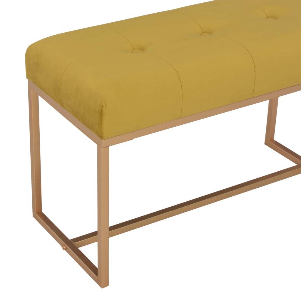Bank 80 cm Senfgelb Samt-3