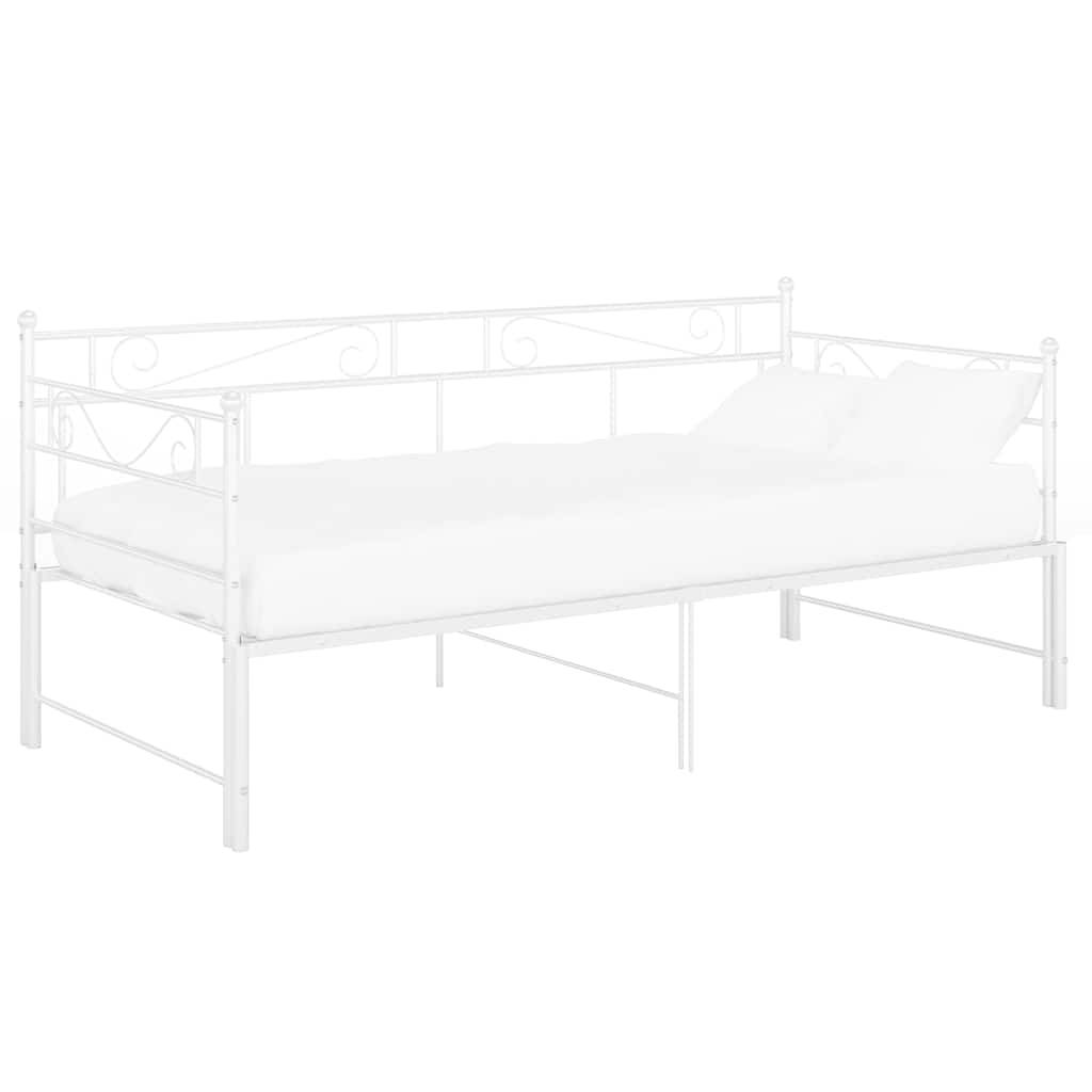 Ausziehsofa Bettgestell Weiß Metall 90x200 cm-1