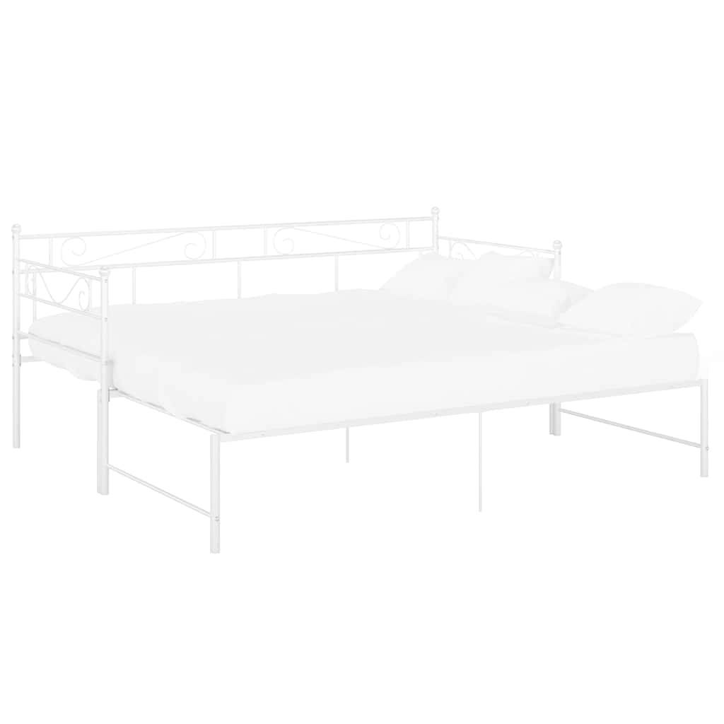Ausziehsofa Bettgestell Weiß Metall 90x200 cm-2