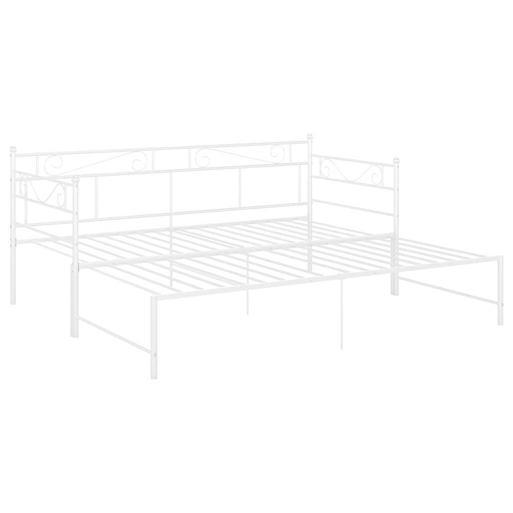 Ausziehsofa Bettgestell Weiß Metall 90x200 cm-3