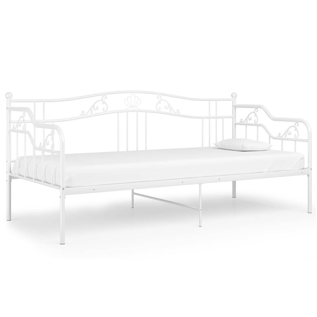Schlafsofa Bettgestell Weiß Metall 90x200 cm-0