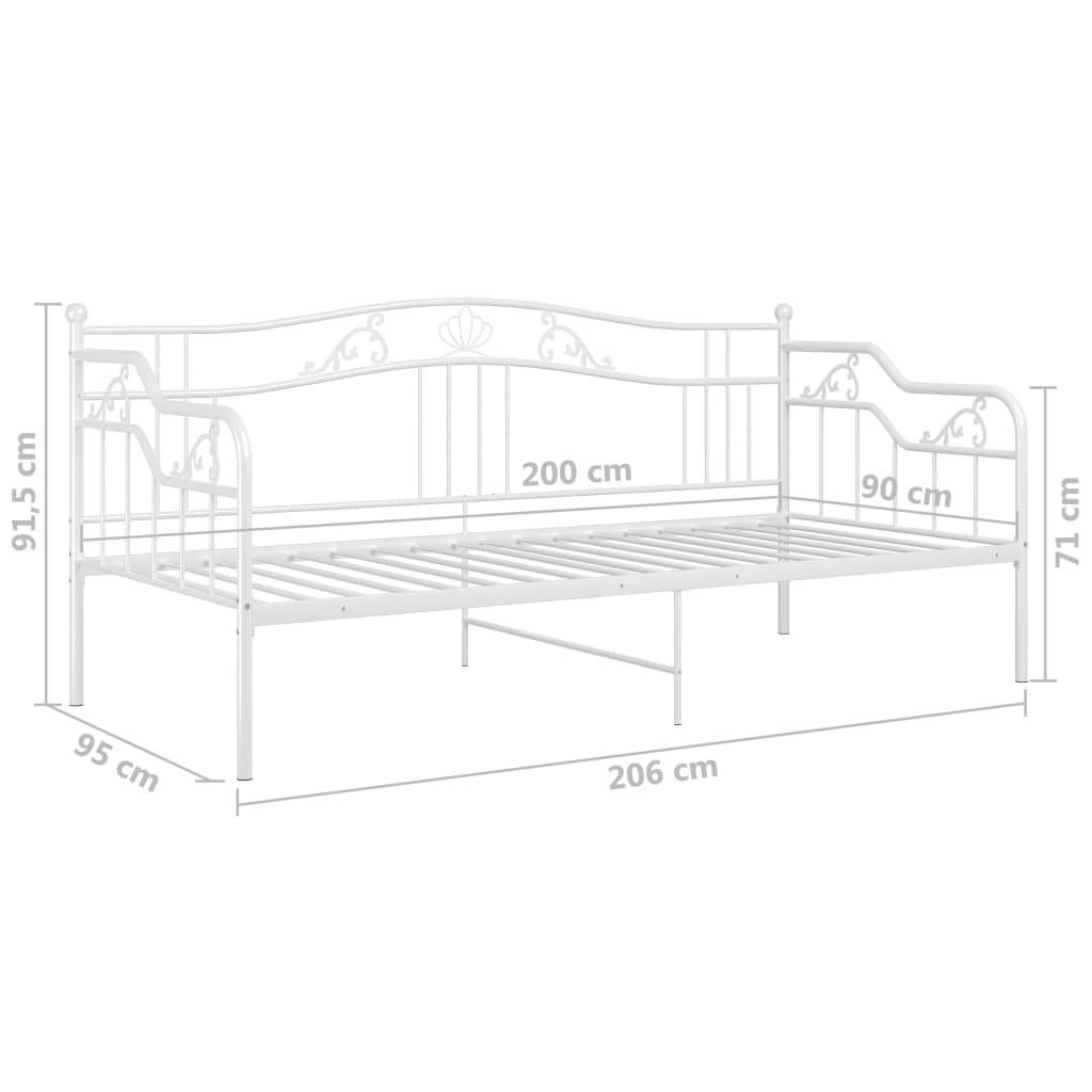 Schlafsofa Bettgestell Weiß Metall 90x200 cm-4