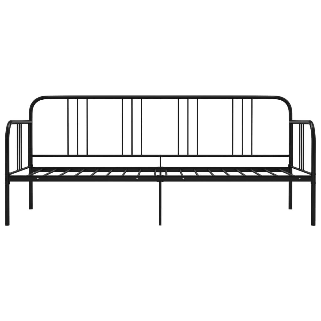 vidaXL Schlafsofa Bettgestell Schwarz Metall 90x200 cm-2