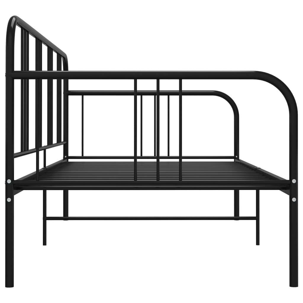 vidaXL Schlafsofa Bettgestell Schwarz Metall 90x200 cm-3
