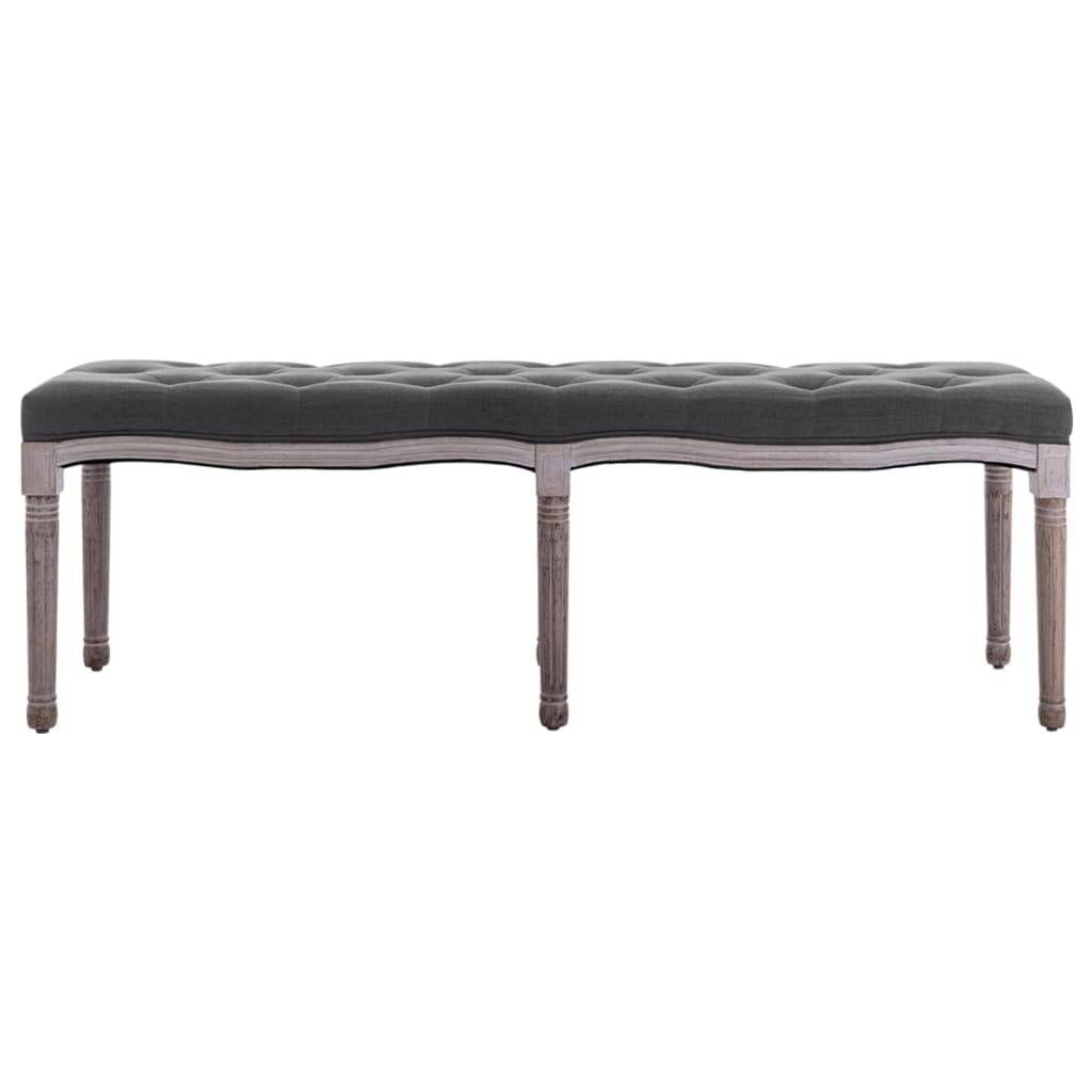 vidaXL Bank Leinen Massivholz 150x40x48 cm Dunkelgrau-1