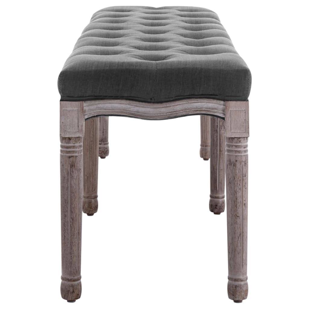 vidaXL Bank Leinen Massivholz 150x40x48 cm Dunkelgrau-2