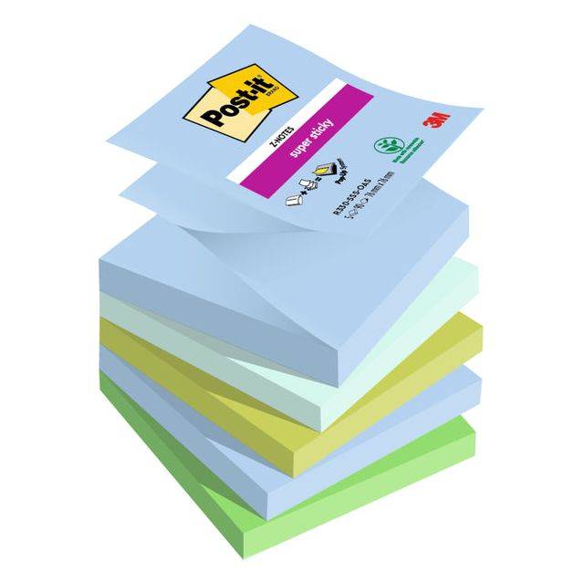 Post-it Haftnotizen Super Sticky Z-Notes, 76 x 76 mm, Oasis (9000794)-0