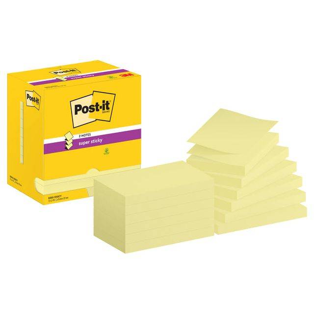 Post-it Haftnotizen super sticky z-notes, 127 x 76 mm, gelb-0