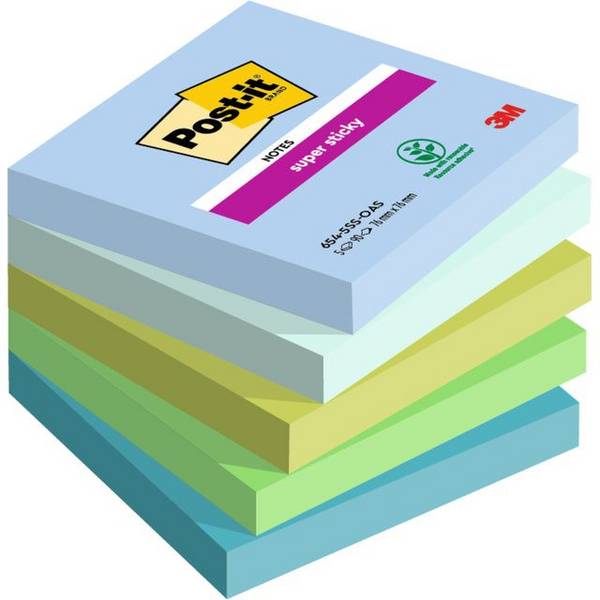 Post-it Haftnotizen super sticky notes, 76 x 76 mm, Oasis