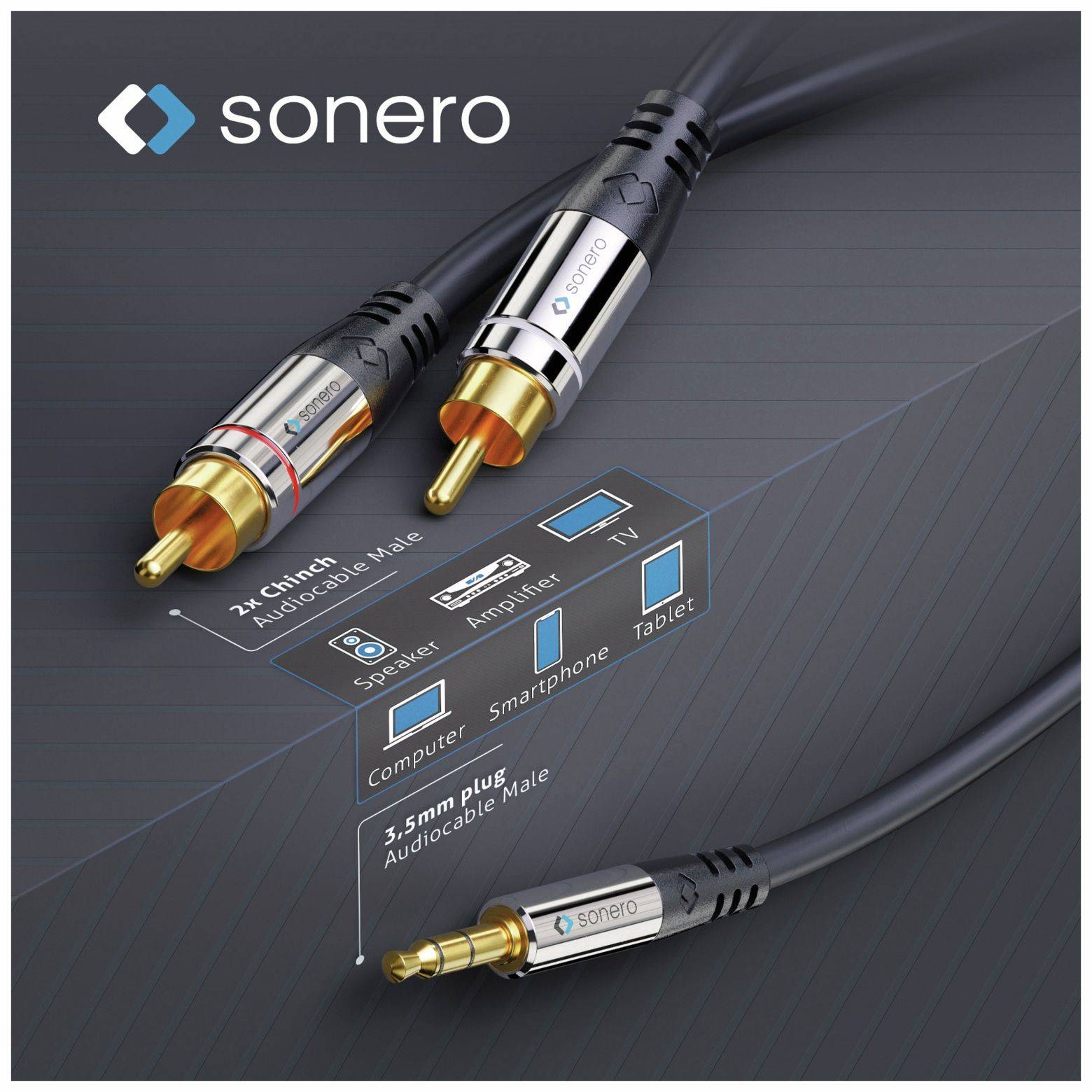 2x RCA auf 3.5mm Audiokabel 1.5m-3