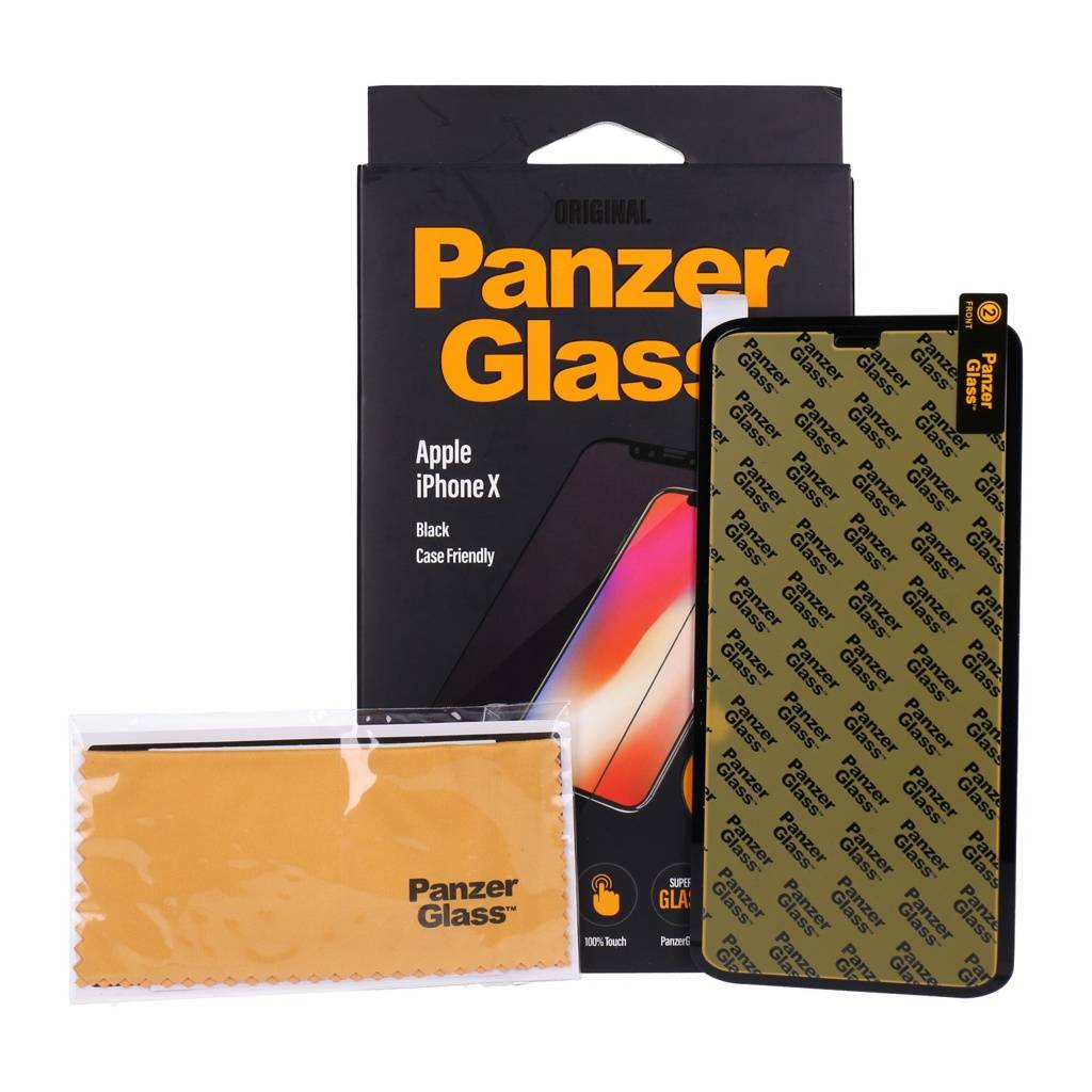 Panzerglass Displayschutz aus Glas für iPhone X in schwarz Case Friendly-0