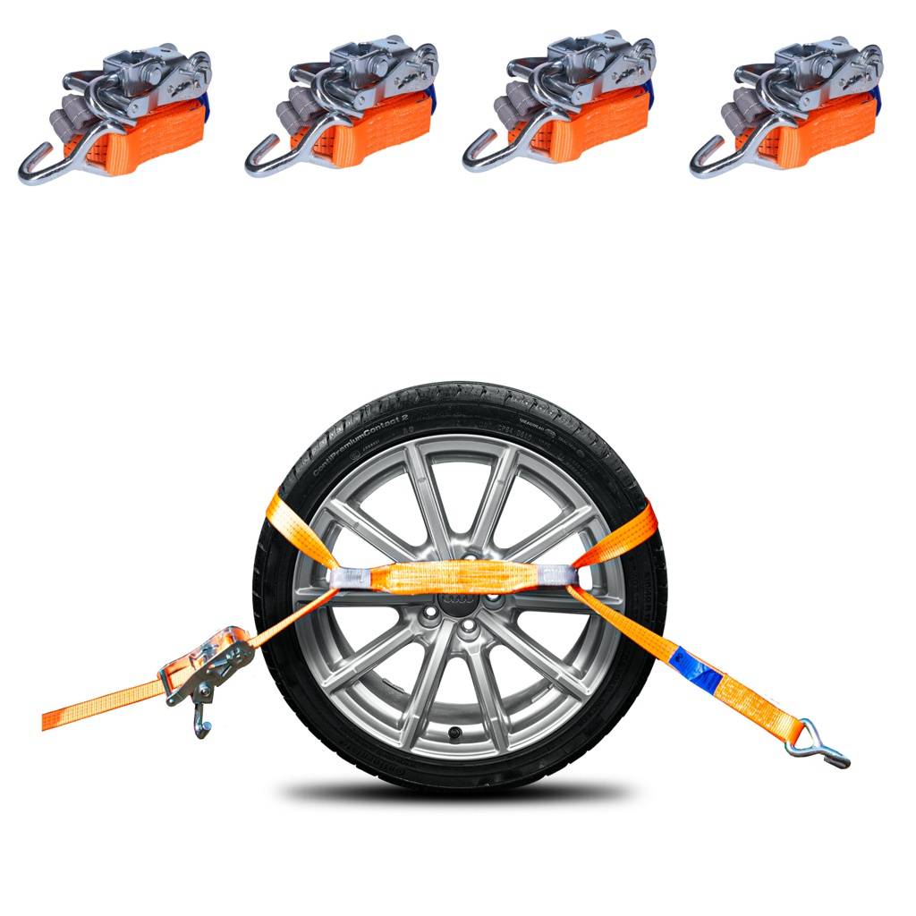 TP 4er Set Spanngurt Autotransport, 3000 daN, 3000 3 Tonnen - 3 Meter-0