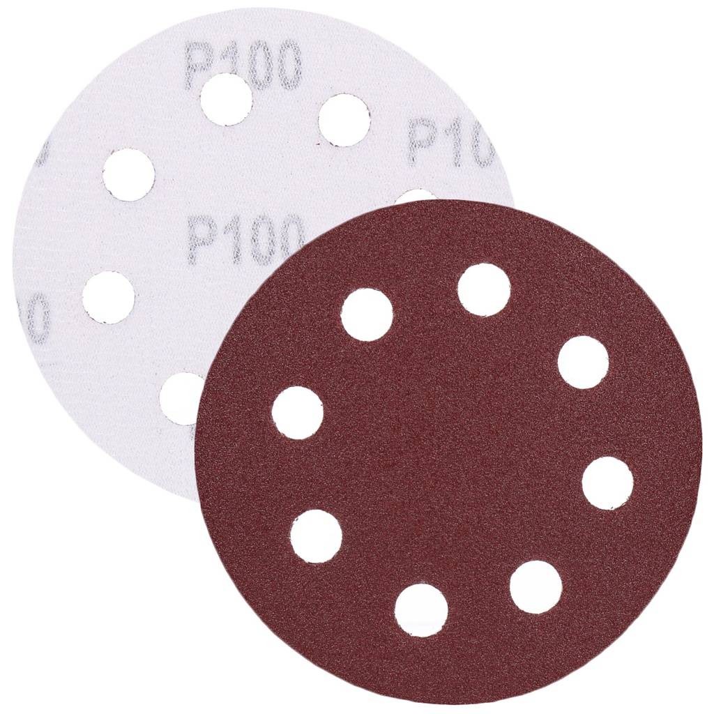 TP Schleifpapier, Schleifscheibe - Universal (rot) 125mm, 8-fach-gelocht, Papierbasis - 10er Pack P100-0