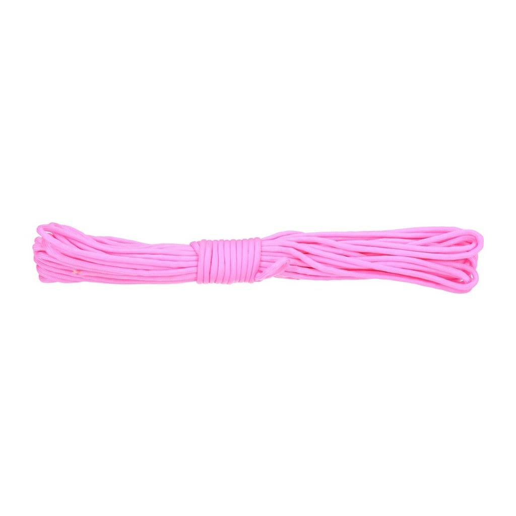 Paracord 550lb Nylon Seil, Abspannseil für Camping Fallschirmschnur reißfest - 4mm, 249 Kg (15 Meter) Pink #163-0
