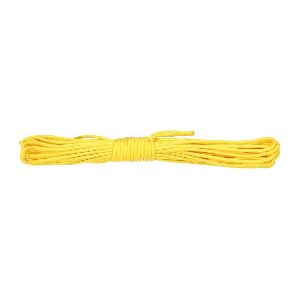 Paracord 550lb Nylon Seil, Abspannseil für Camping Fallschirmschnur reißfest - 4mm, 249 Kg (15 Meter) Gelb #170-0