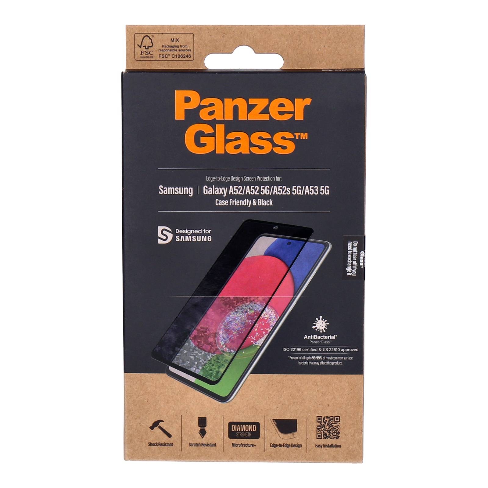 PanzerGlass Screenprotection für Samsung A52, A52G gehärtete Display Schutzfolie-0