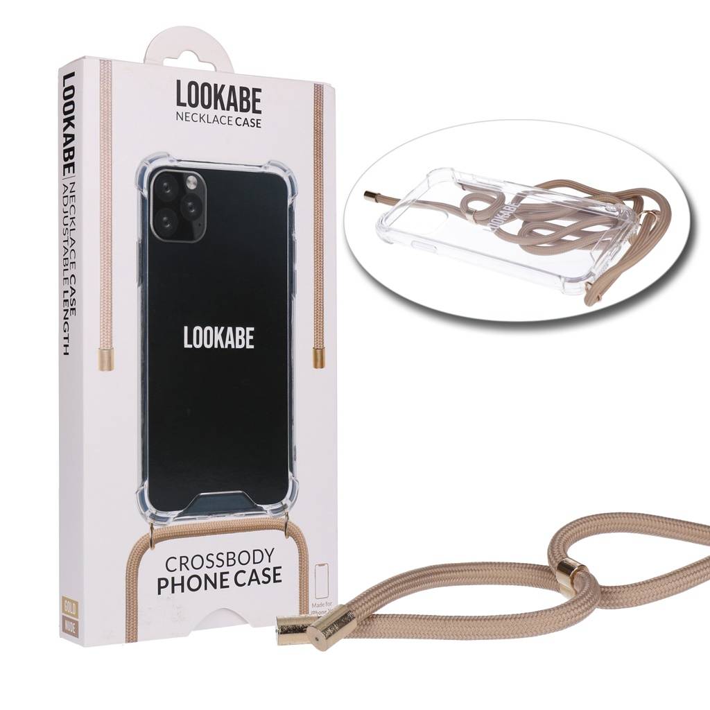 LOOKABE Necklace Case Handykette für iPhone 11 Pro Handykette mit Handyhülle Gold/Nude-0