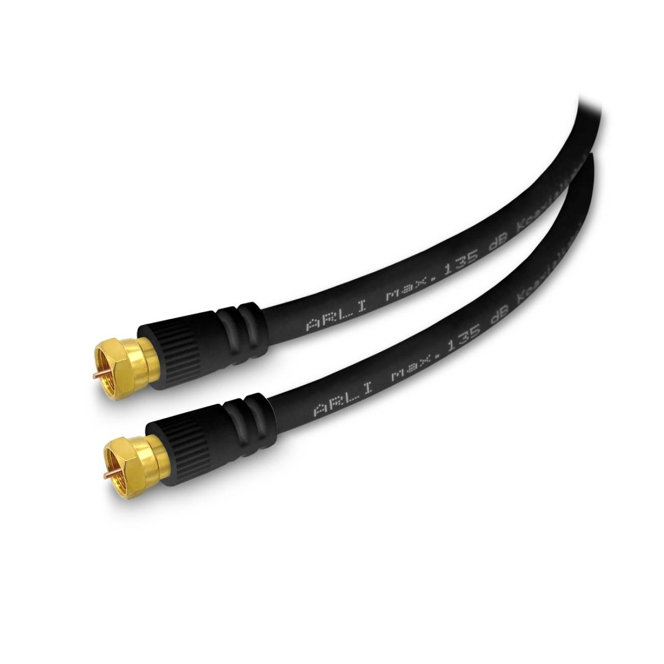 1m HD Sat Anschlusskabel schwarz vergoldet max. 135 dB-0