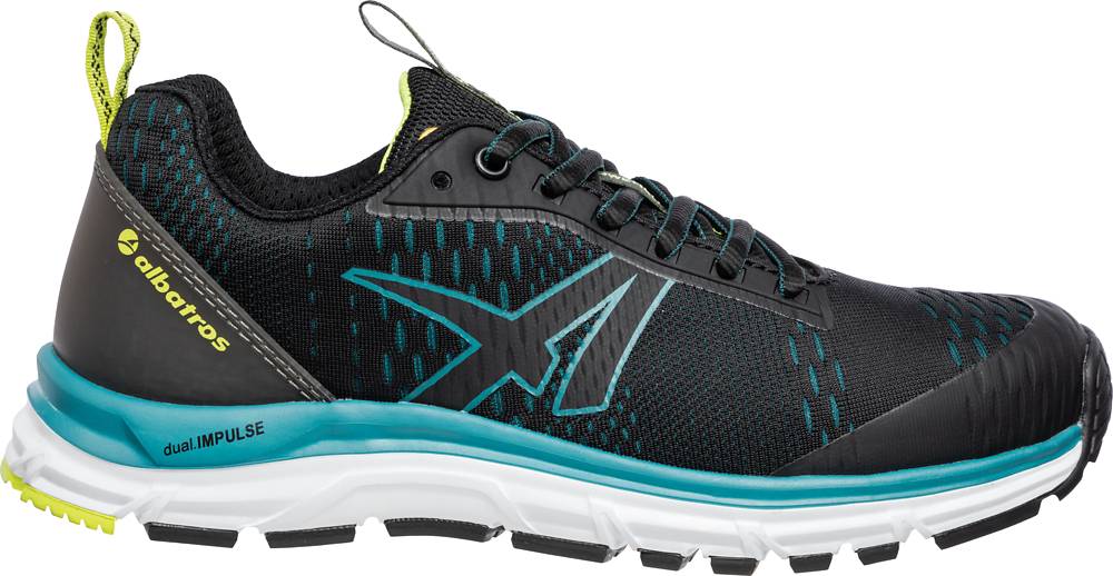 albatros AER55 ST BLACK BLUE LOW sportlicher Berufs- und Freizeitschuh O1 schwarz Gr. 37-0