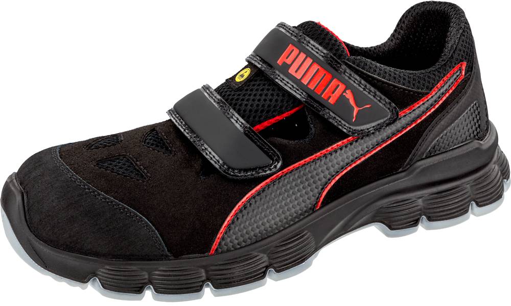 Puma AVIAT LOW bequeme Sicherheitssandale S1P schwarz/rot Gr. 44-0