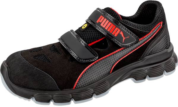 Puma AVIAT LOW bequeme Sicherheitssandale S1P schwarz/rot Gr. 44